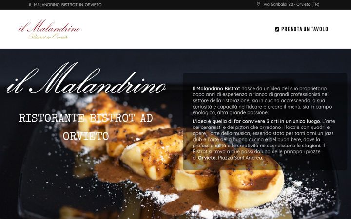Screenshot of malandrinobistrot.it