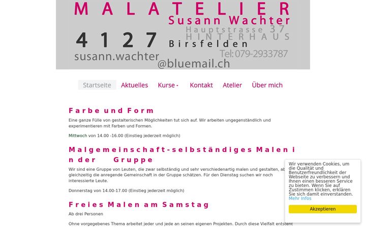 Screenshot of malatelier-susannwachter.ch