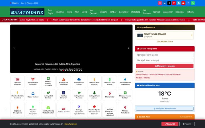Screenshot of malatyadayiz.com
