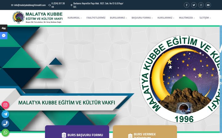 Screenshot of malatyakubbeegitimvakfi.com