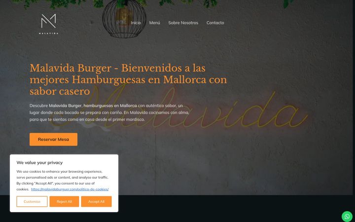 Screenshot of malavidaburguer.com