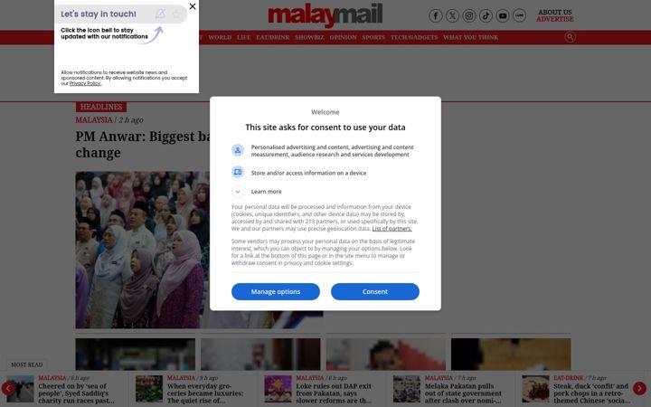 Captura de ecrã de malaymail.com