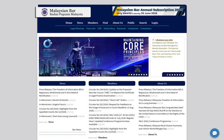 Screenshot of malaysianbar.org.my