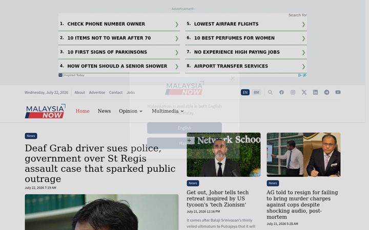 Screenshot of malaysianow.com