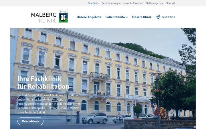 Screenshot of malbergklinik.de