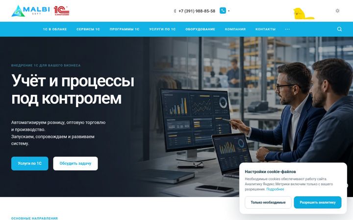 Screenshot stránky malbi-soft.ru