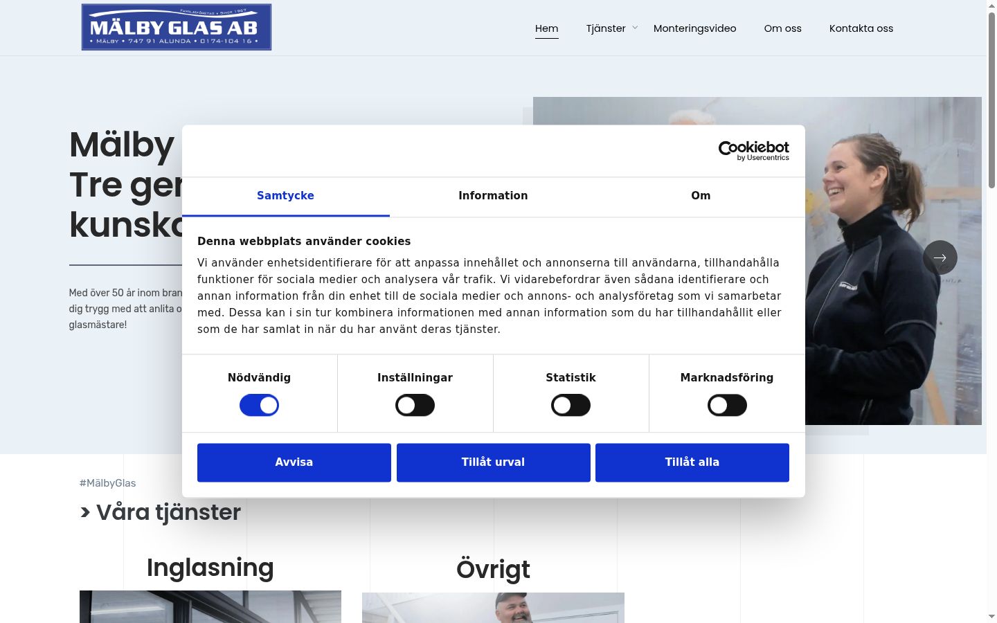 Screenshot des Einwilligungsbanners vor jeglicher Interaktion