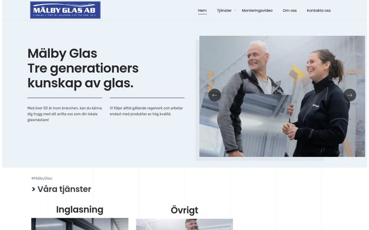 Screenshot of malbyglas.se