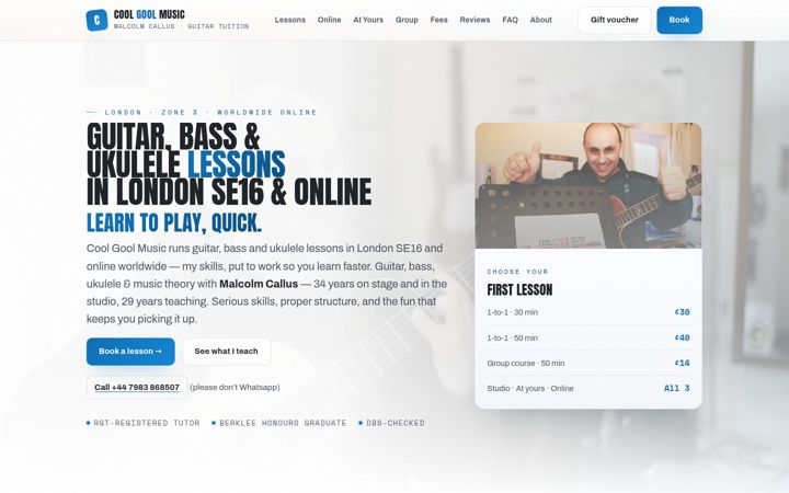 Screenshot of malcolmcallus.com