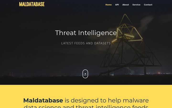 Screenshot of maldatabase.com