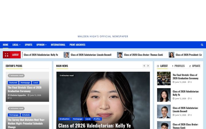 Screenshot of maldenblueandgold.com
