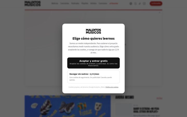 Screenshot of malditosmusicos.com