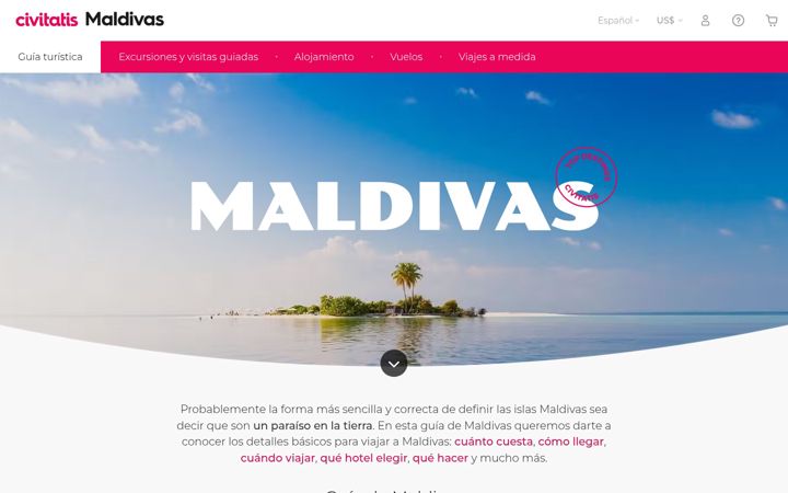 Screenshot of maldivas.net
