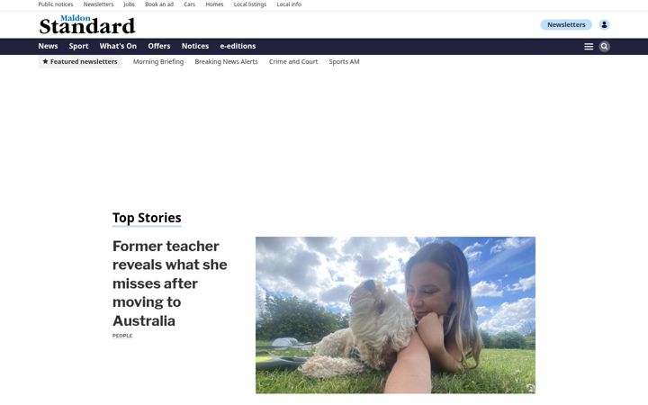 Screenshot of maldonandburnhamstandard.co.uk
