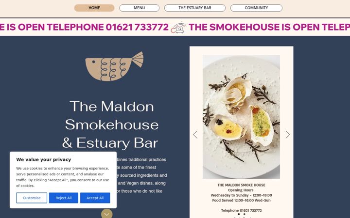 Screenshot of maldonsmokehouse.co.uk