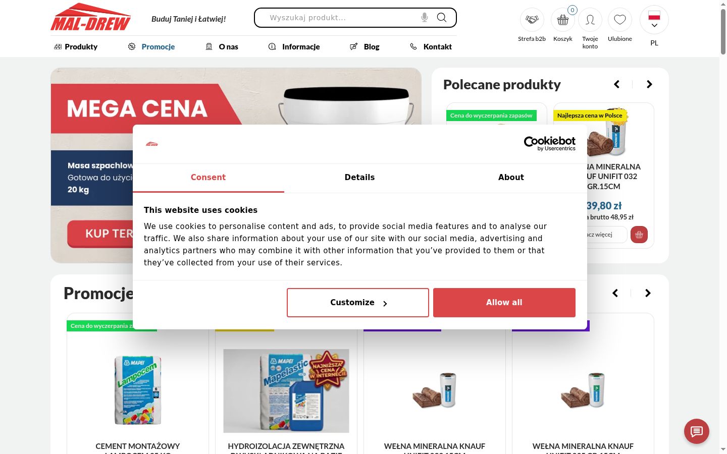 Képernyőkép a bármilyen interakció előtt megjelenő hozzájárulási bannerről