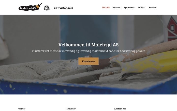 Kuvakaappaus sivustosta malefryd.no