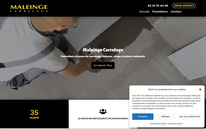 Screenshot of maleinge-carrelage49.fr