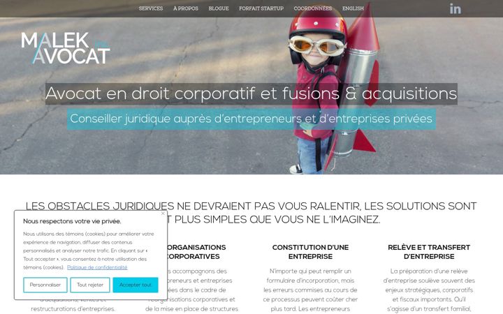 Screenshot of malekavocat.com