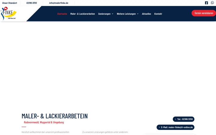 Skärmbild av maler-finke.de