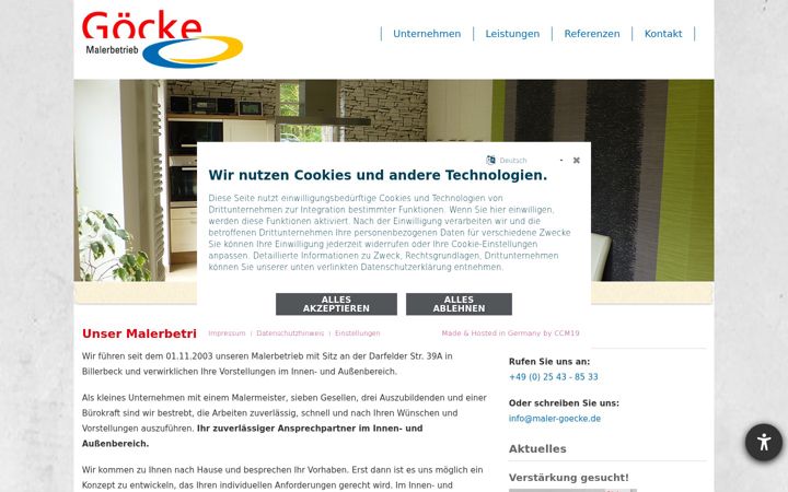 Screenshot of maler-goecke.de