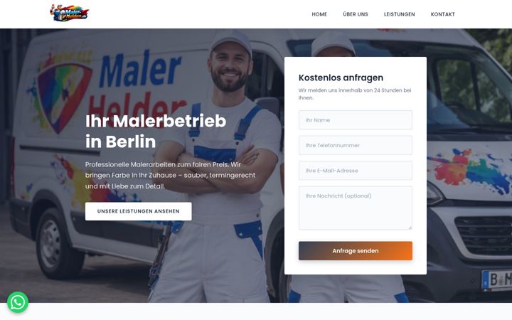 Screenshot of maler-helden.de