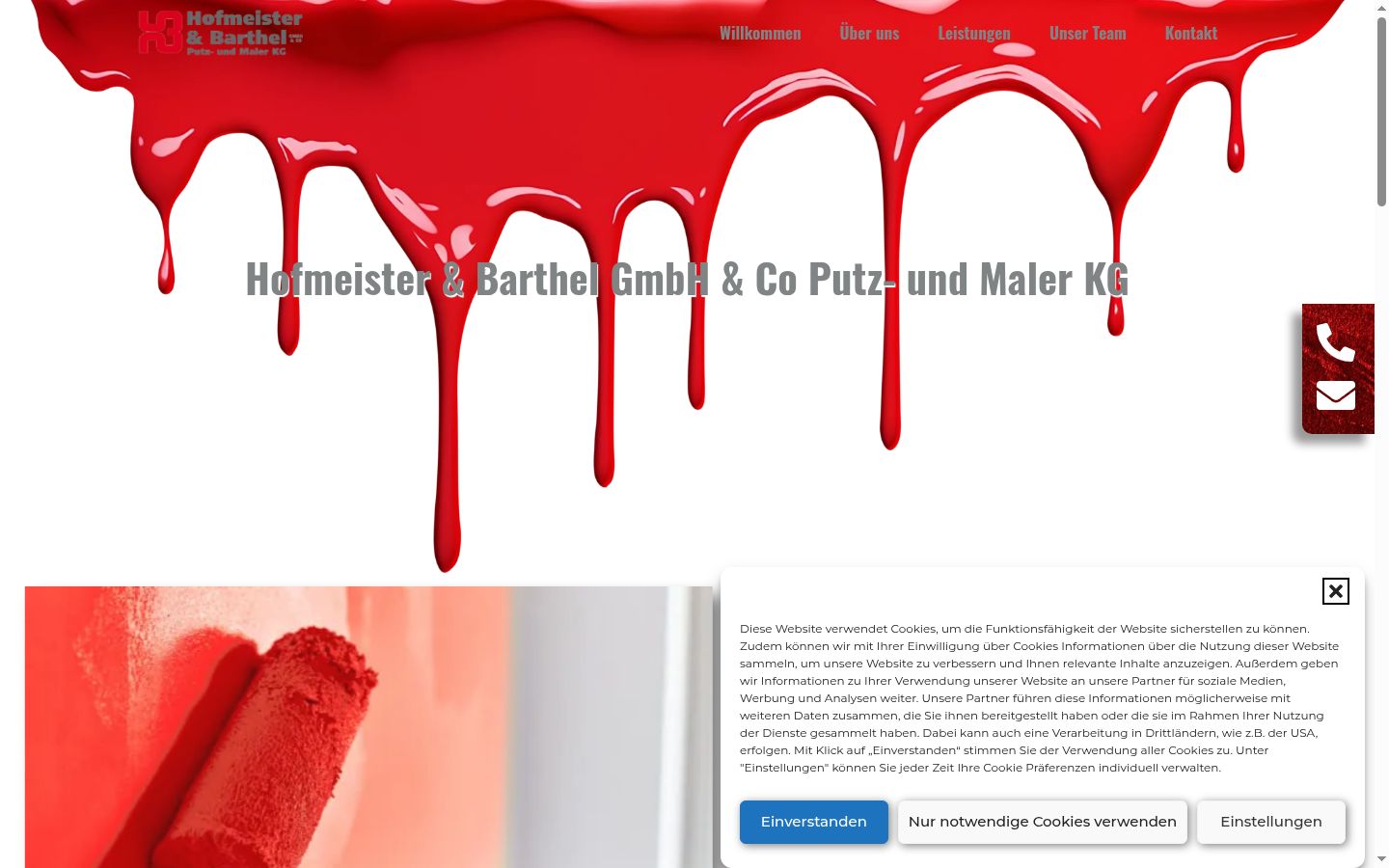 Captura de pantalla del banner de consentimiento mostrado antes de cualquier interacción