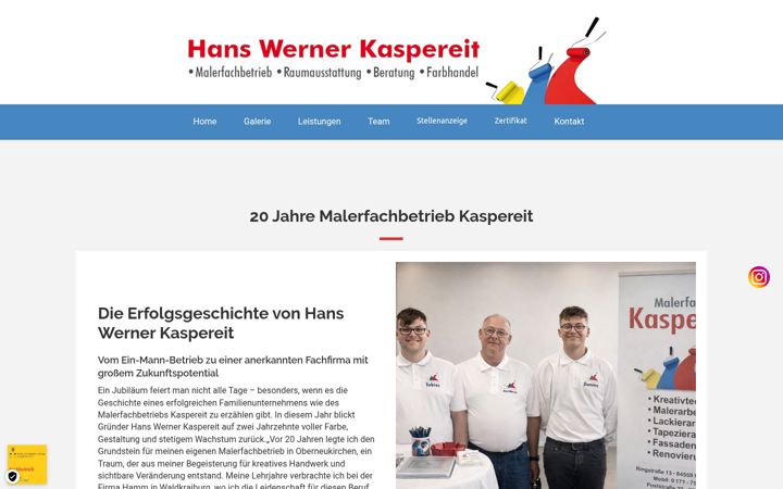 Screenshot of maler-kaspereit.com