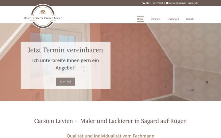 Screenshot of maler-levien.de