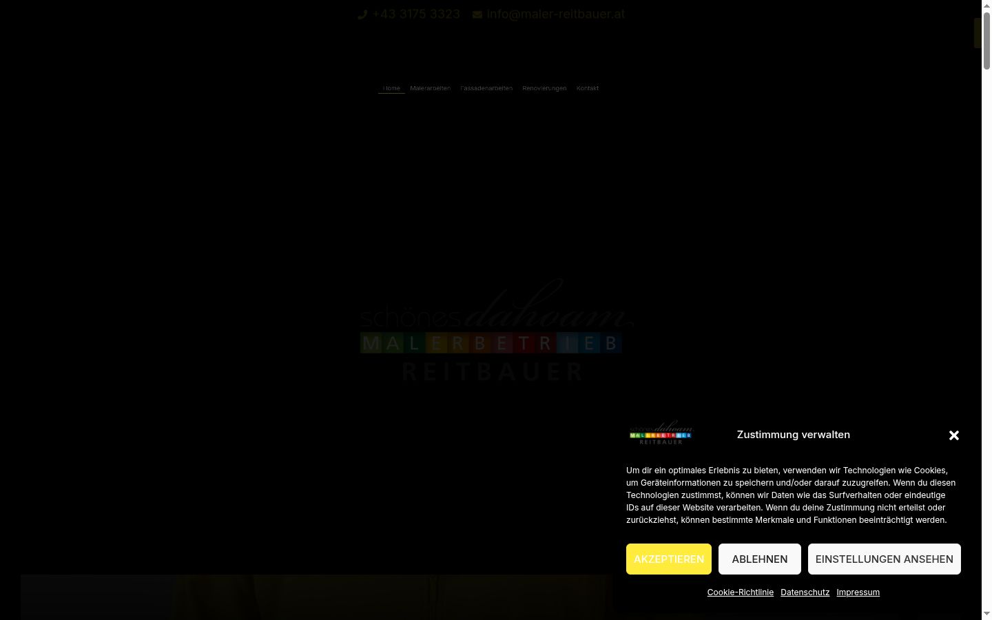 Screenshot of the consent banner shown before any interaction