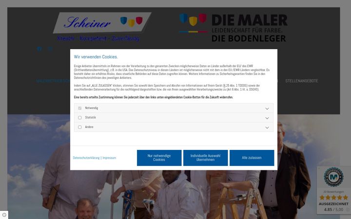 Screenshot of maler-scheiner.de
