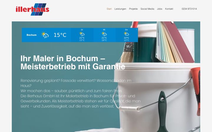 Screenshot of maler-und-lackierer-illerhaus.de