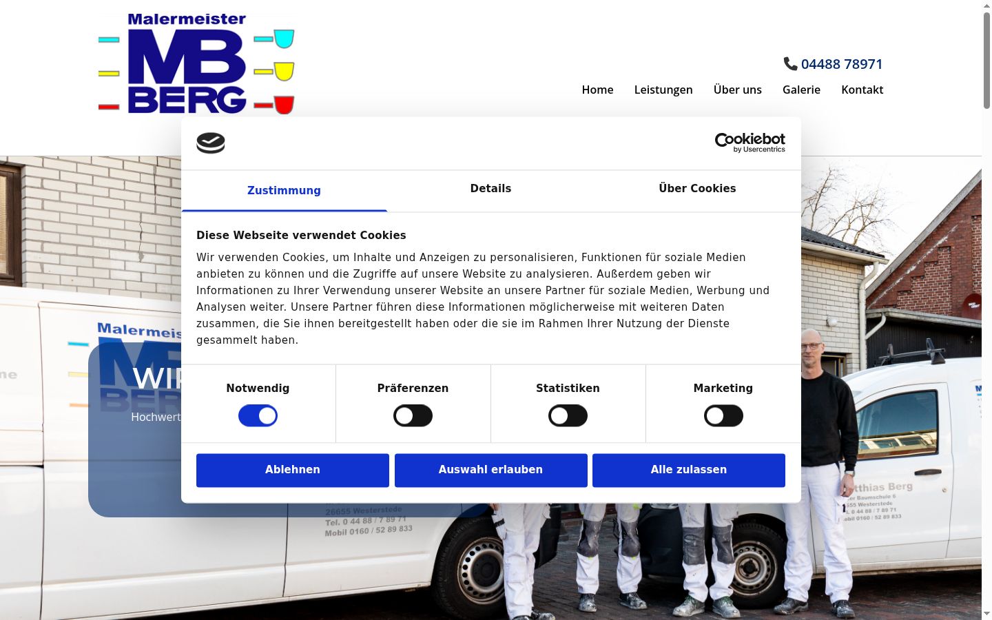 Screenshot tal-banner tal-kunsens muri qabel kwalunkwe interazzjoni