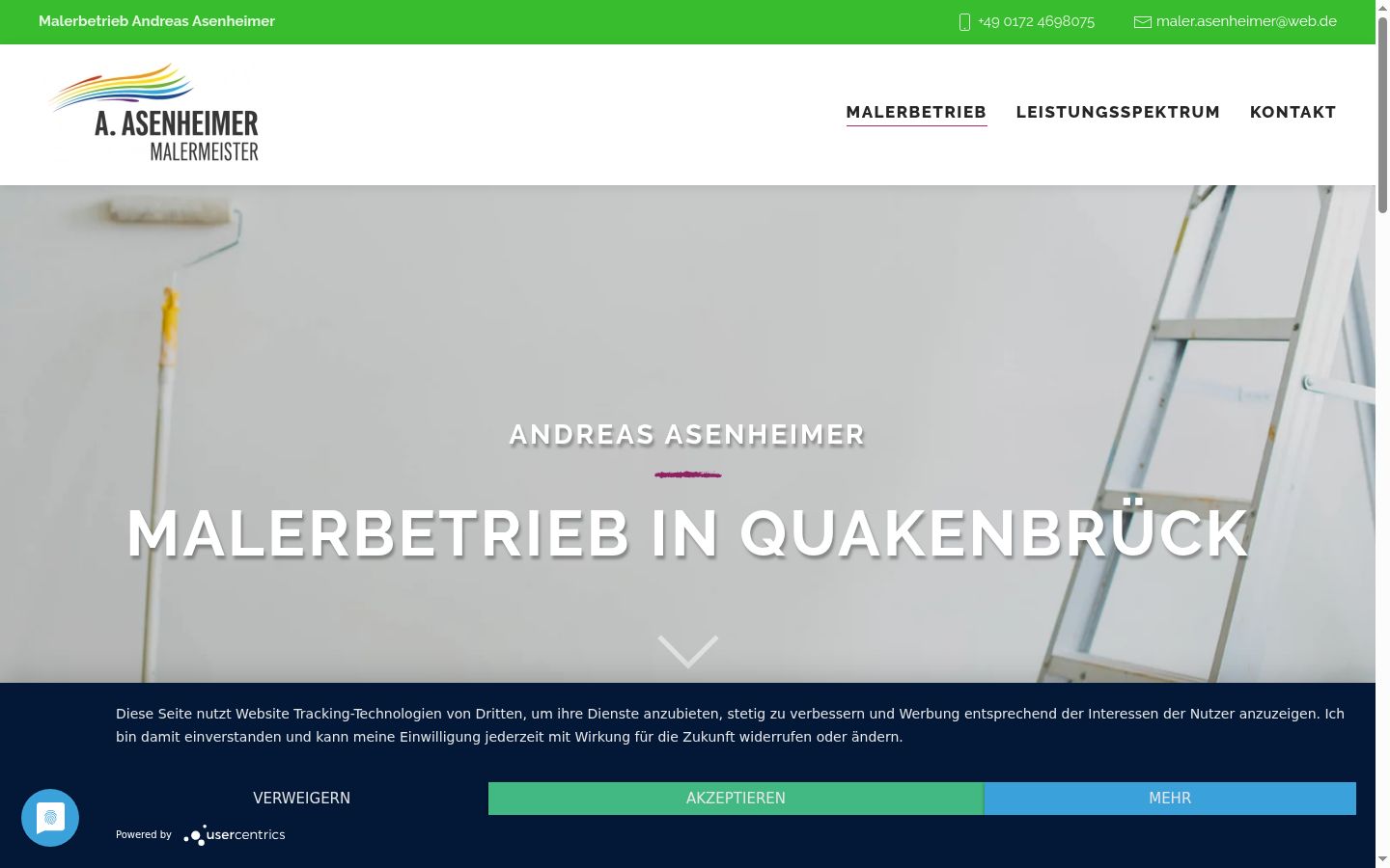 Screenshot of the consent banner shown before any interaction