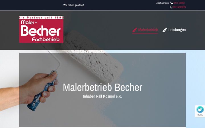 Screenshot of malerbetrieb-becher.de