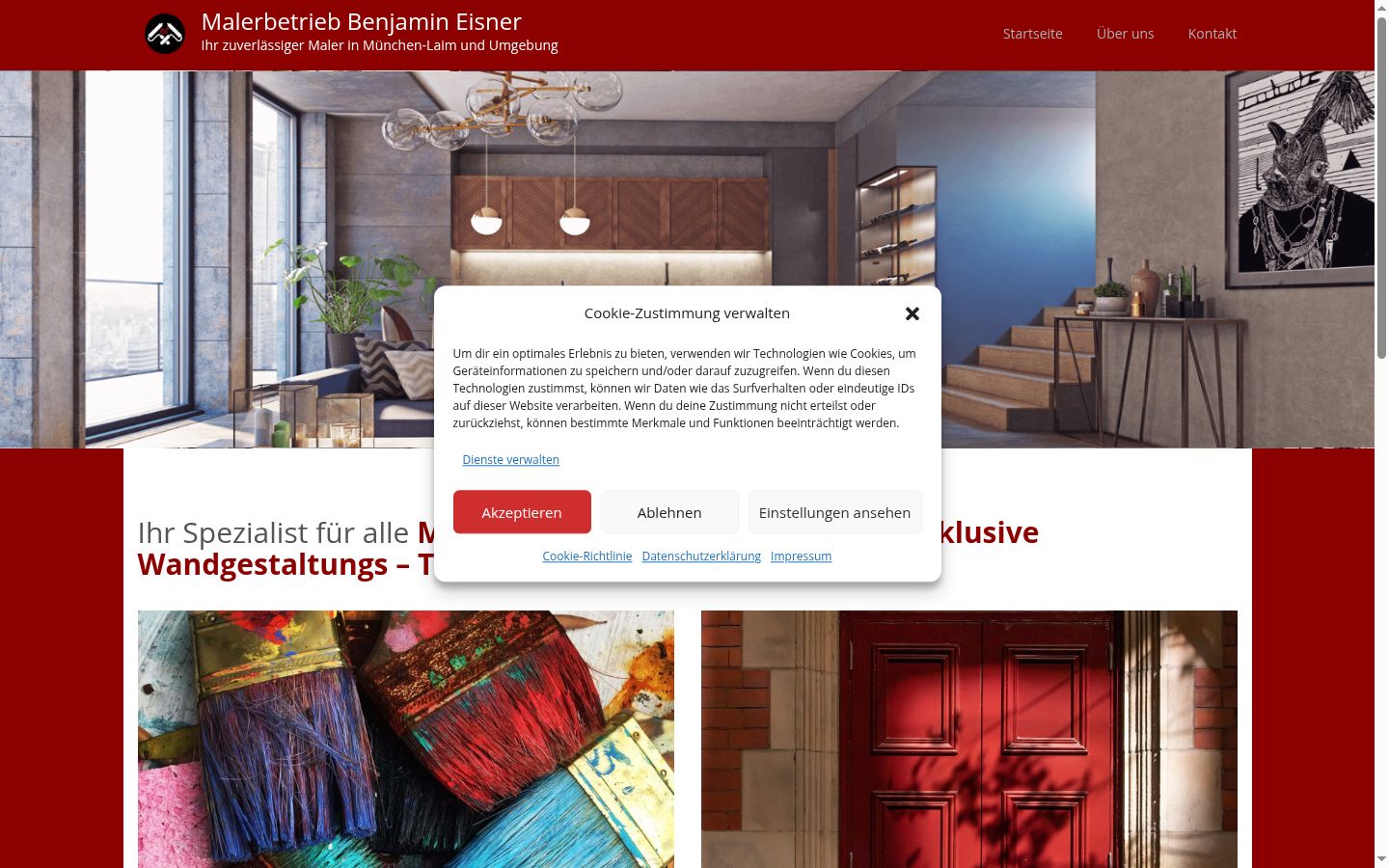 Screenshot of the consent banner shown before any interaction