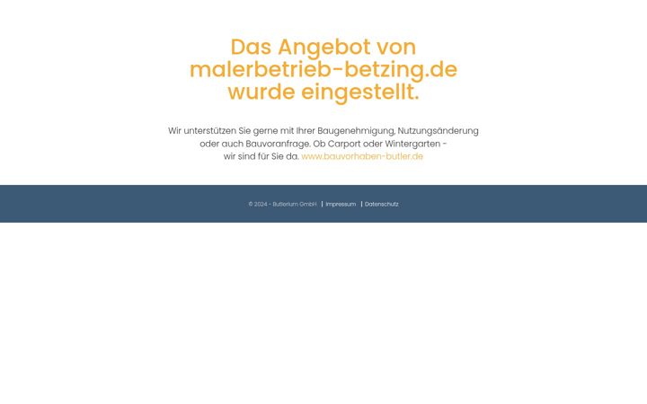 Screenshot of malerbetrieb-betzing.de