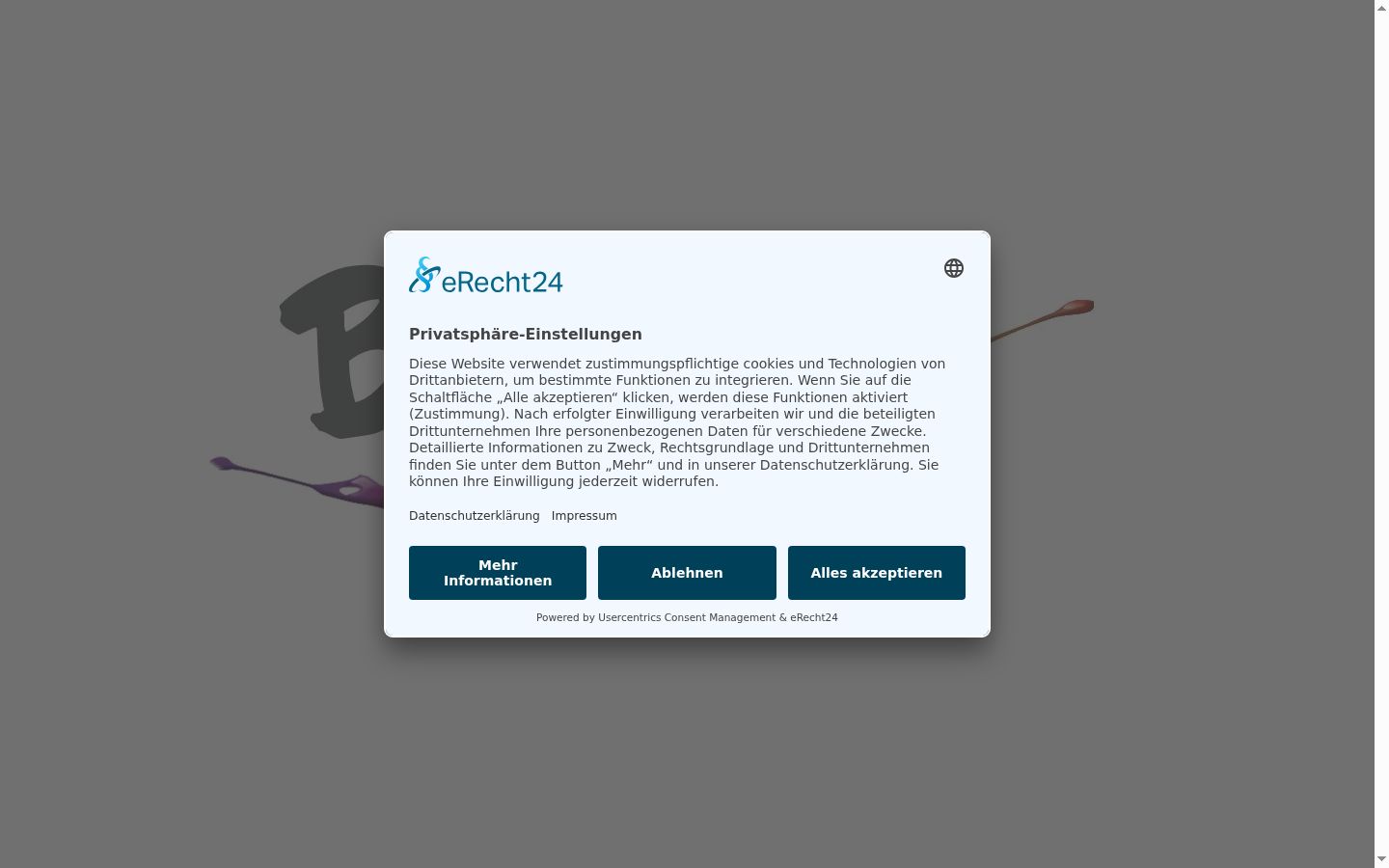 Screenshot of the consent banner shown before any interaction