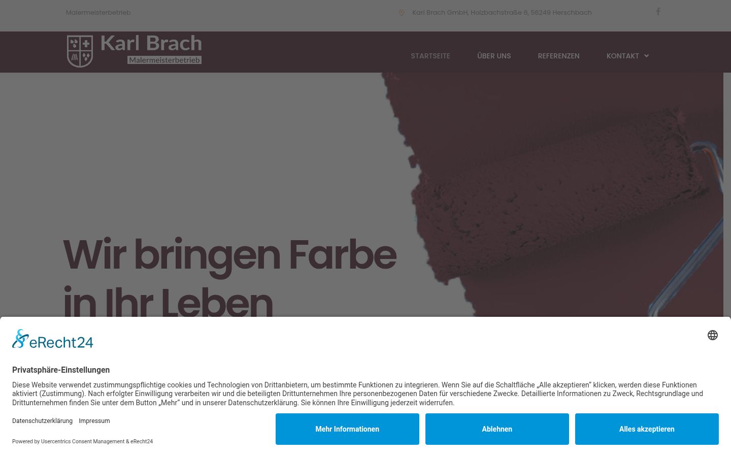 Screenshot of the consent banner shown before any interaction