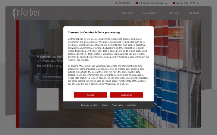 Screenshot of malerbetrieb-ferber.de