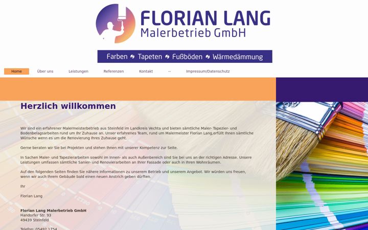 Screenshot of malerbetrieb-florian-lang.de