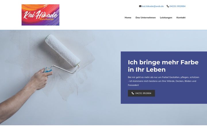 Screenshot of malerbetrieb-hikade.de