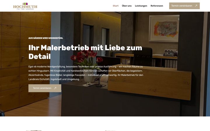Screenshot of malerbetrieb-hochmuth.de