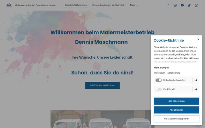 Screenshot of malerbetrieb-maschmann.com