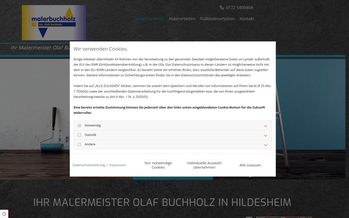 Screenshot of malerbuchholz.de