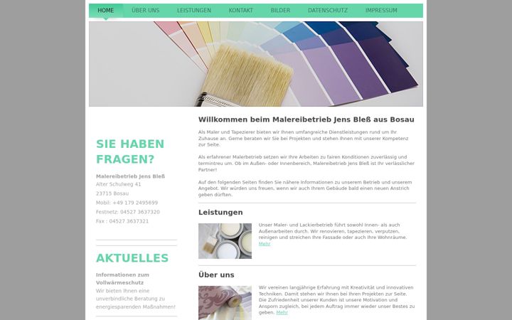 Screenshot of malerei-bless.de