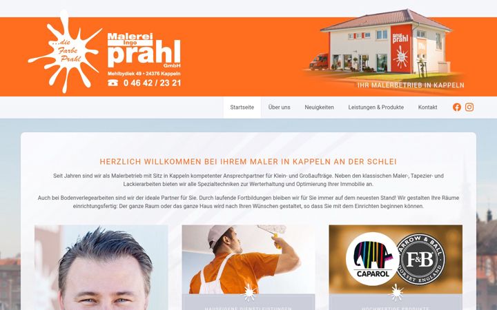 Screenshot of malerei-prahl.de
