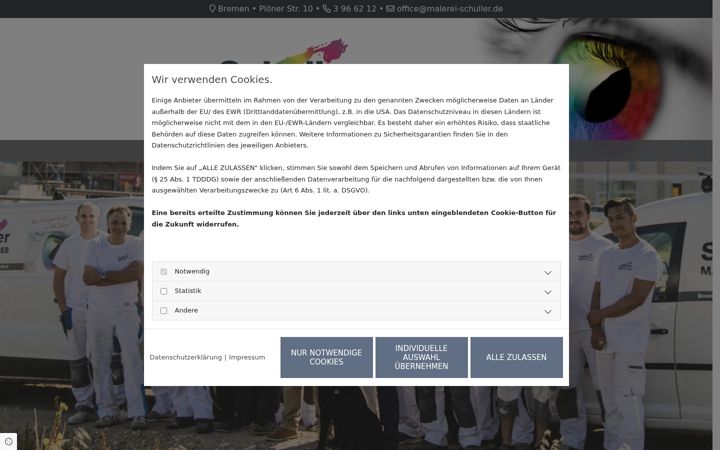 Screenshot of malerei-schuller.de