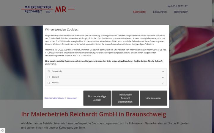 Screenshot of malereibetrieb-reichardt.de
