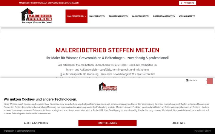 Screenshot of malereibetrieb-steffen-metjen.de